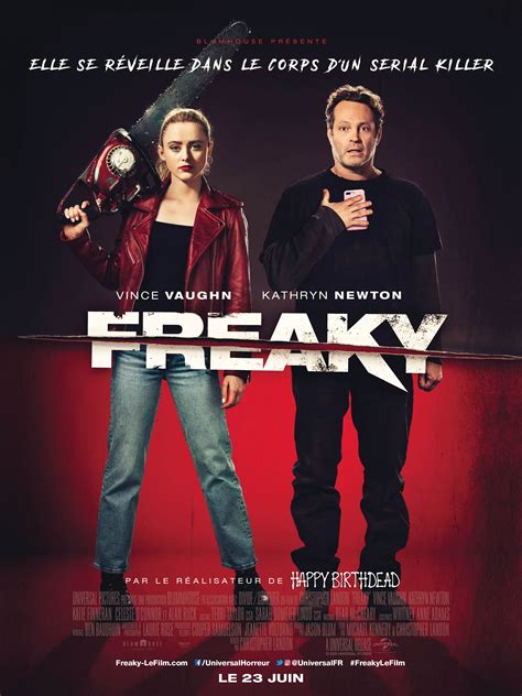 Nov 13, 2020 · Freaky is a slasher film meets Freaky Friday. An ancient dagger causes a psychotic serial killer to switch bodies with a teenage girl. They only have 24 hours before their switch becomes permanent. The Freaky trailer shows that classic body switch hijinx will likely ensue, along with a showdown between Netwon and Vaughn. 